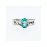 925 Sterling Silver Blue Topaz & Goshenite Ring Size 7