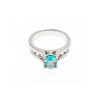 925 Sterling Silver Blue Topaz & Goshenite Ring Size 7