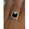 14K Yellow Gold Rubellite & Beryl Ring Size 8