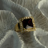 14K Yellow Gold Rubellite & Beryl Ring Size 8