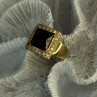 14K Yellow Gold Rubellite & Beryl Ring Size 8