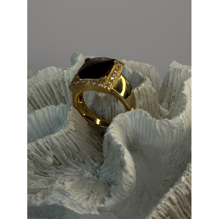 14K Yellow Gold Rubellite & Beryl Ring Size 8