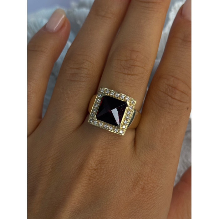 14K Yellow Gold Rubellite & Beryl Ring Size 8