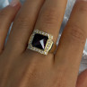 14K Yellow Gold Rubellite & Beryl Ring Size 8