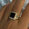 14K Yellow Gold Rubellite & Beryl Ring Size 8
