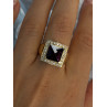 14K Yellow Gold Rubellite & Beryl Ring Size 8