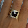 14K Yellow Gold Rubellite & Beryl Ring Size 8