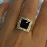14K Yellow Gold Rubellite & Beryl Ring Size 8