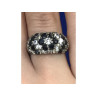 925 Sterling Silver Black Spinel & CZ Ring Size 6.5