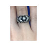 925 Sterling Silver Black Spinel & CZ Ring Size 6.5