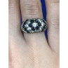 925 Sterling Silver Black Spinel & CZ Ring Size 6.5