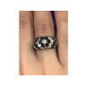 925 Sterling Silver Black Spinel & CZ Ring Size 6.5