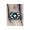 925 Sterling Silver Black Spinel & CZ Ring Size 6.5