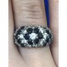 925 Sterling Silver Black Spinel & CZ Ring Size 6.5