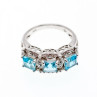 925 Sterling Silver Topaz Ring Size 8