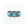 925 Sterling Silver Topaz Ring Size 8