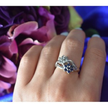 925 Sterling Silver Blue Spinel 