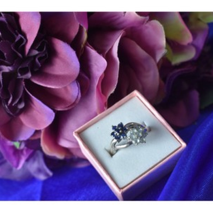 925 Sterling Silver Blue Spinel 