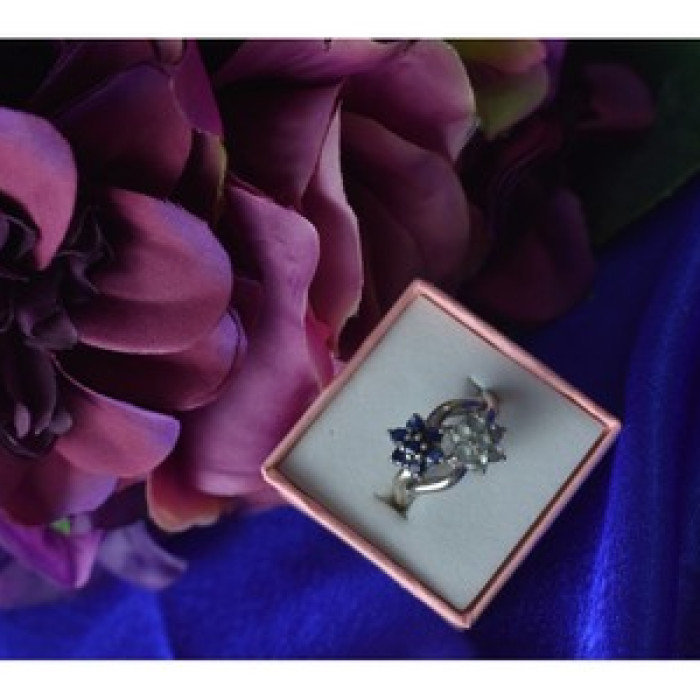 925 Sterling Silver Blue Spinel 