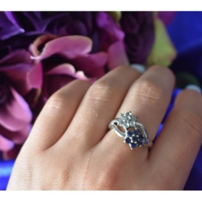925 Sterling Silver Blue Spinel 
