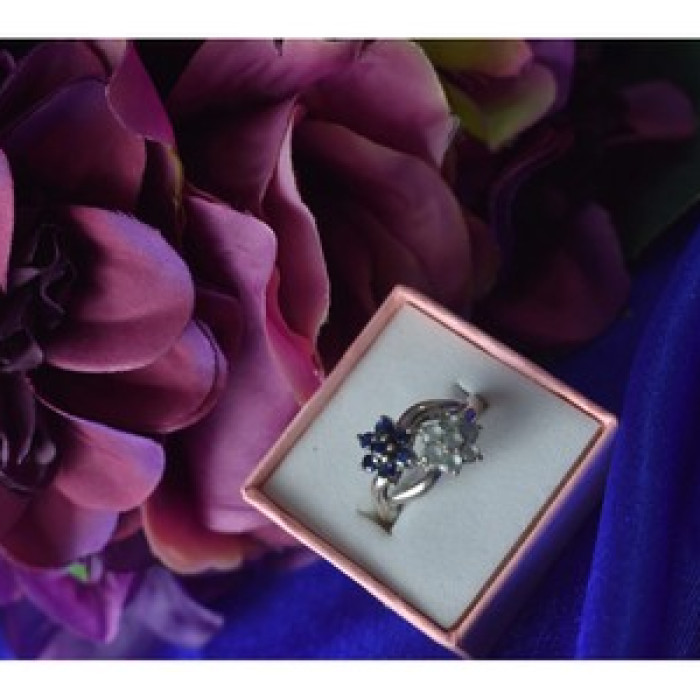 925 Sterling Silver Blue Spinel 