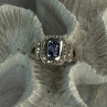 14K White Gold Tanzanite & Diamond Ring Size 6