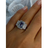 14K White Gold Tanzanite & Diamond Ring Size 6