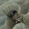 14K White Gold Tanzanite & Diamond Ring Size 6