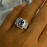 14K White Gold Tanzanite & Diamond Ring Size 6
