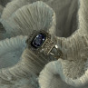 14K White Gold Tanzanite & Diamond Ring Size 6