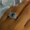 14K White Gold Tanzanite & Diamond Ring Size 6