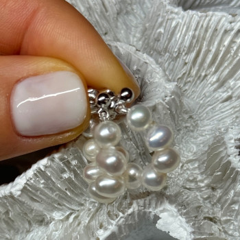 925 Sterling Silver Fresh Water Pearl Earrings Length 0.8 Inch