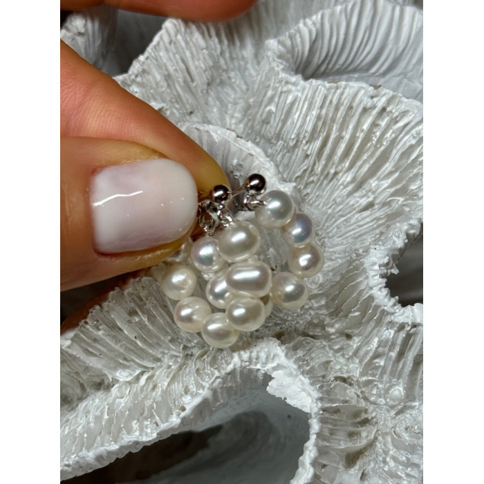 925 STERLING SILVER FRESH WATER PEARL EARRINGS LENGTH 0.8 Inch