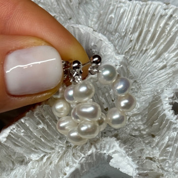 925 Sterling Silver Fresh Water Pearl Earrings Length 0.8 Inch