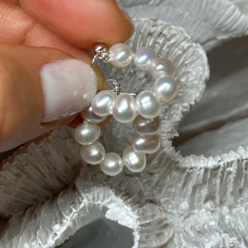 925 Sterling Silver Fresh Water Pearl Earrings Length 0.8 Inch