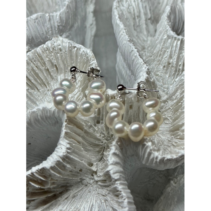 925 STERLING SILVER FRESH WATER PEARL EARRINGS LENGTH 0.8 Inch