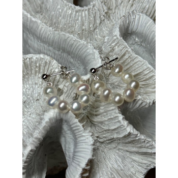 925 STERLING SILVER FRESH WATER PEARL EARRINGS LENGTH 0.8 Inch