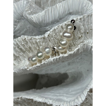 925 STERLING SILVER FRESH WATER PEARL EARRINGS LENGTH 0.8 Inch