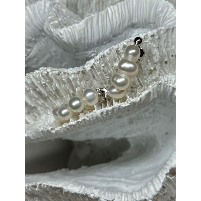 925 STERLING SILVER FRESH WATER PEARL EARRINGS LENGTH 0.8 Inch