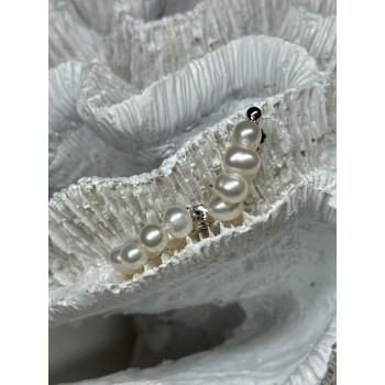 925 STERLING SILVER FRESH WATER PEARL EARRINGS LENGTH 0.8 Inch