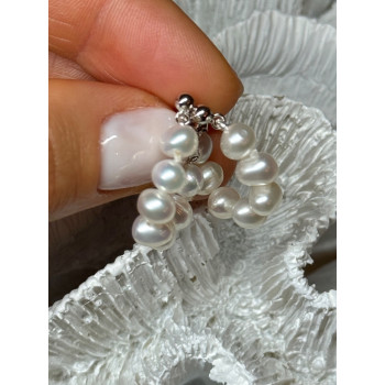 925 STERLING SILVER FRESH WATER PEARL EARRINGS LENGTH 0.8 Inch