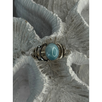 925 Sterling Silver Larimar Ring Size 7
