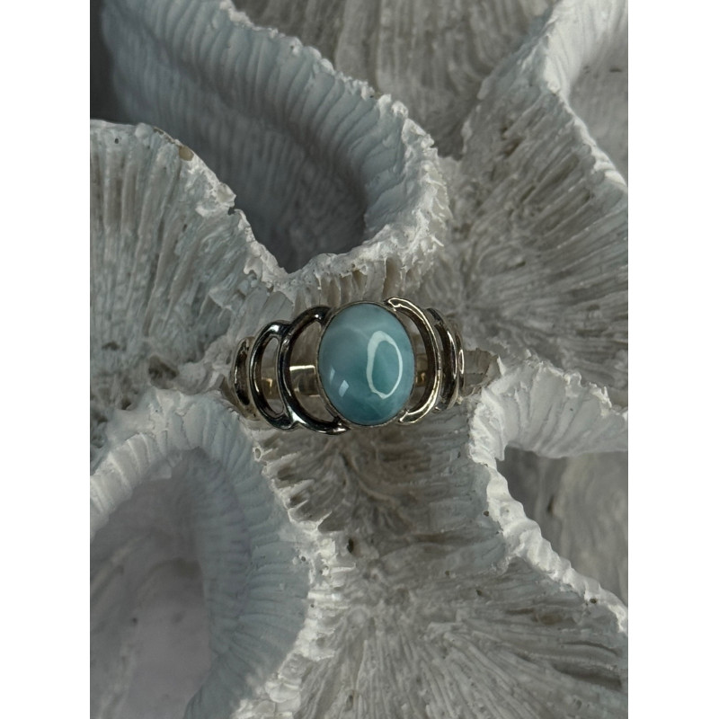 925 Sterling Silver Larimar Ring Size 7