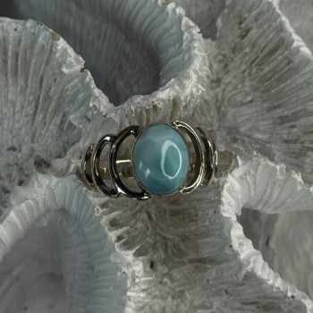 925 Sterling Silver Larimar Ring Size 7