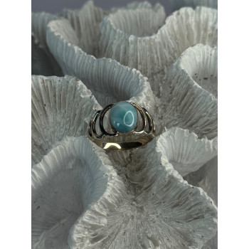 925 Sterling Silver Larimar Ring Size 7