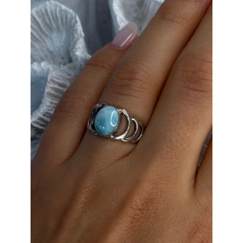 925 Sterling Silver Larimar Ring Size 7