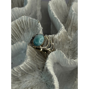 925 Sterling Silver Larimar Ring Size 7