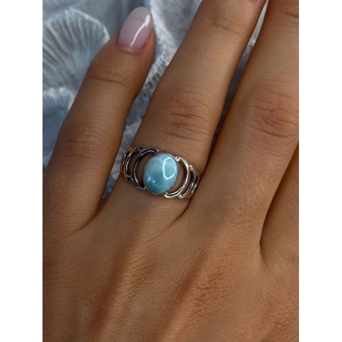 925 Sterling Silver Larimar Ring Size 7