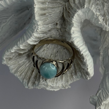 925 Sterling Silver Larimar Ring Size 7