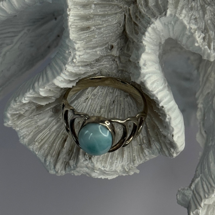 925 Sterling Silver Larimar Ring Size 7